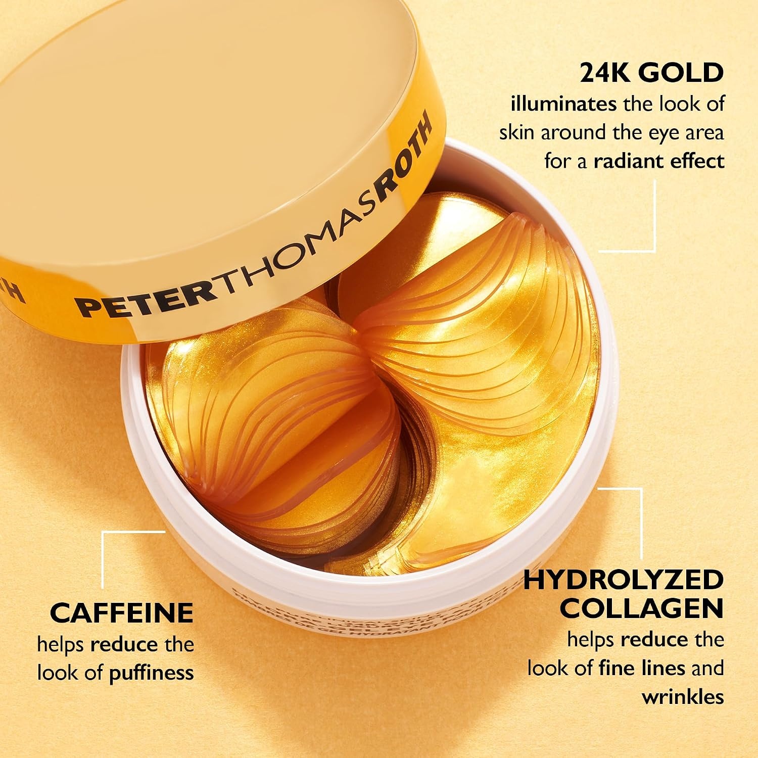 image:imagePeter Thomas Roth TravelSize 24K Gold Firming HydraGel Eye Patches GoldInfused Eye Mask Patches for Fine Lines Crows Feet and Dark Circles