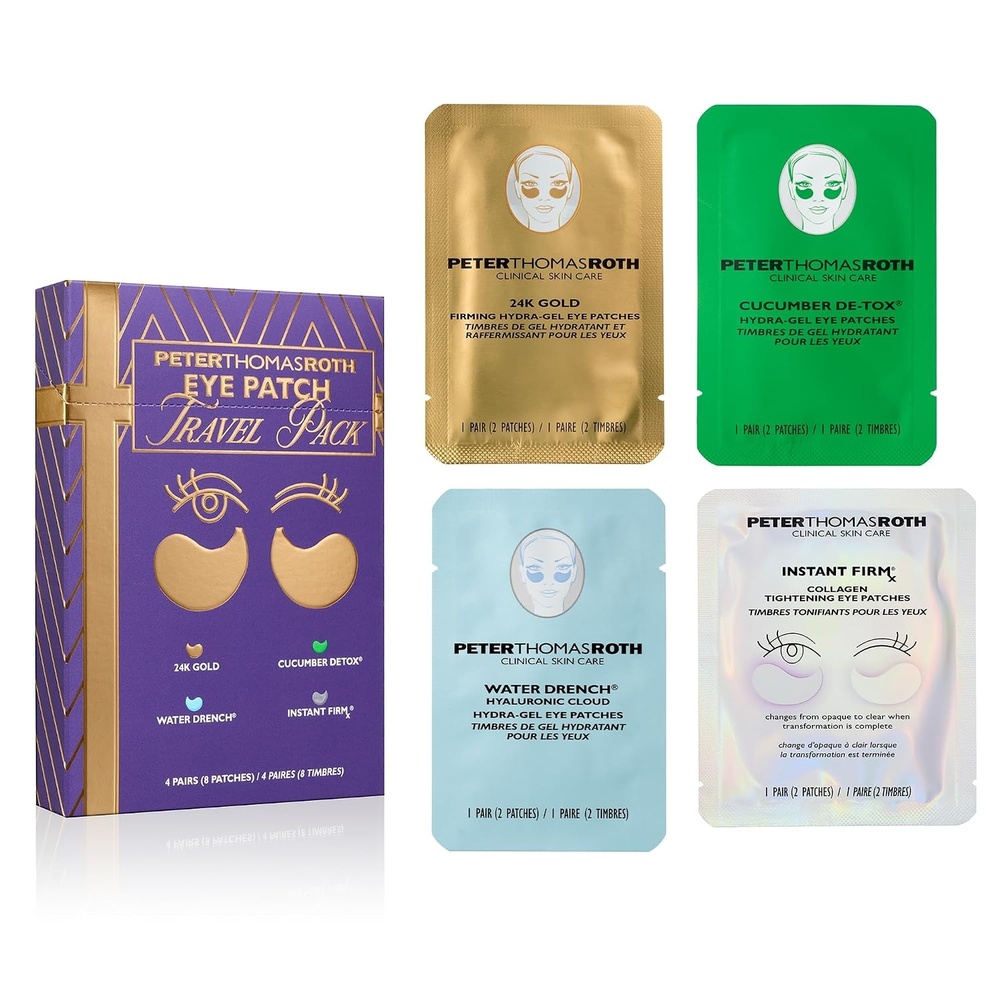 image:imagePeter Thomas Roth Eye Patch Travel Pack 4 Pairs 8 Patches Eye Masks for Fine Lines Dark Circles Puffiness and Dryness