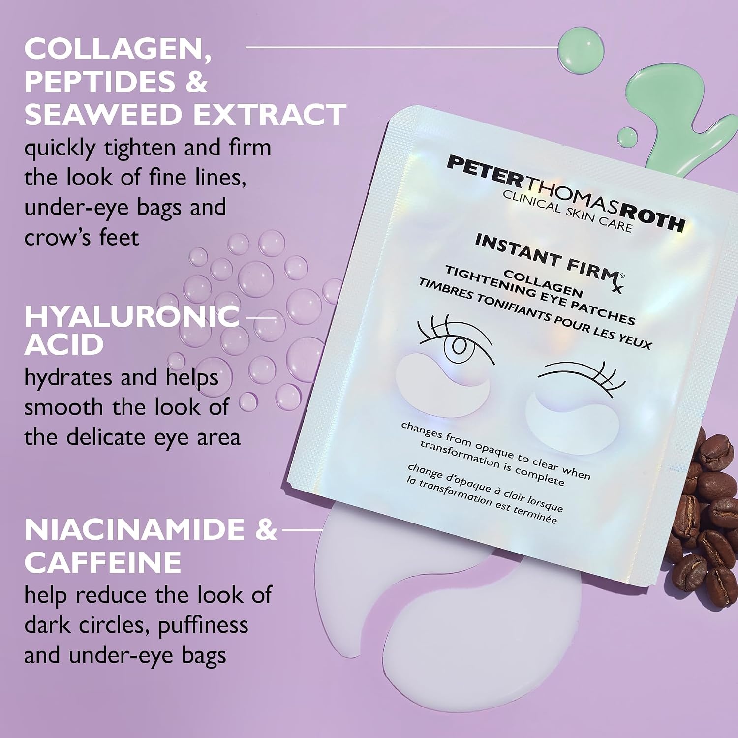 image:imagePeter Thomas Roth Instant FIRMx Collagen Tightening Eye Patches Double Pack Eye Patches For Firming UnderEye Bags amp Wrinkles Eye Masks For Puffiness